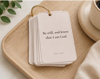 Bible Verse Ring Cards, Scripture for Anxiety, Encouragement, Grief, Christian Prayer Set