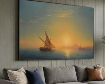 Ivan Aivazovsky Sonnenuntergang über Ischia 1857