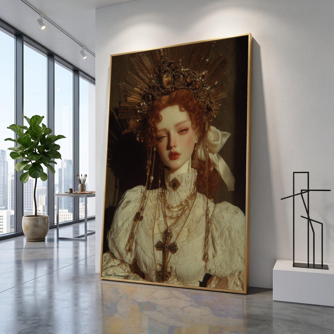 Elegant Victorian Lady Portrait Canvas, Vintage Style Wall Art, Antique ...