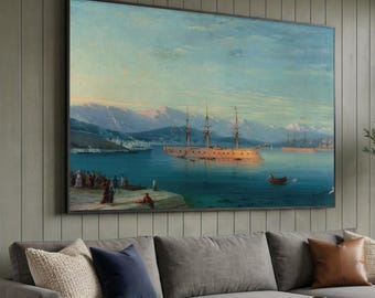 Ivan Aivazovsky; Französische Schiffe verlassen das Schwarze Meer 1871