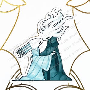 Hollow Knight Pale King och White Lady Vinyl Vattentät Klistermärke