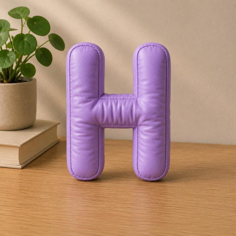Close-up view of 3D rounded puffy letter STL models for 3D printing. Digital files shown as a colorless mesh to illustrate the 3D printable structure and smooth surface finish.