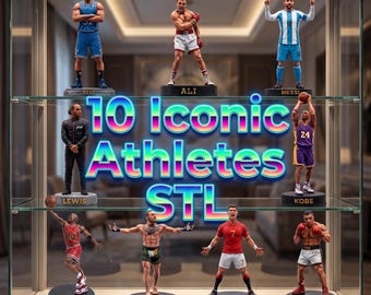 10 Iconic Athletes 3D Print Model - Digital STL Files for Desktop Decor
