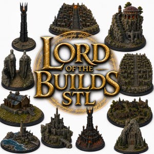 Fantasiarkitektur STL-paket | 3D-utskrivbara miniatyrbyggnader, torn, slott (digital nedladdning)