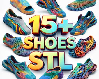 Futuristic Shoes STL Bundle, Organic Sneakers, Parametric Designs (Digital Download)