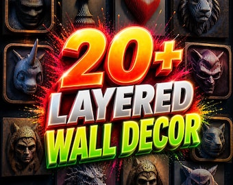 Layered Sculpture STL Files Bundle, 3D Wall Art, Parametric Decor (Digital Download)