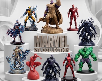 Marvel Inspired STL Collection Bundle | Superhero Miniatures Pack | 3D Print Files | Comic Style Figurines | Digital Download STL Set