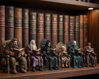 Wizard Reading Collection STL Bundle, Fantasy Miniature Shelf Decor, Digital Download 3D Print Files