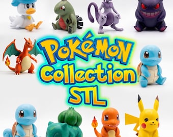 40+ Mini Pokémon Bundle STL Files, 3D Printable Figures Pack, Cute Anime Figures, DIY Desk Decor, High Detail Pokémon Models for 3D Printing