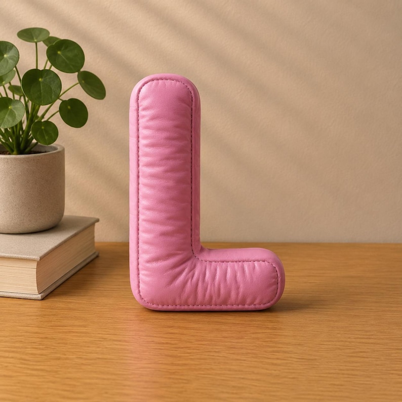 Close-up view of 3D rounded puffy letter STL models for 3D printing. Digital files shown as a colorless mesh to illustrate the 3D printable structure and smooth surface finish.