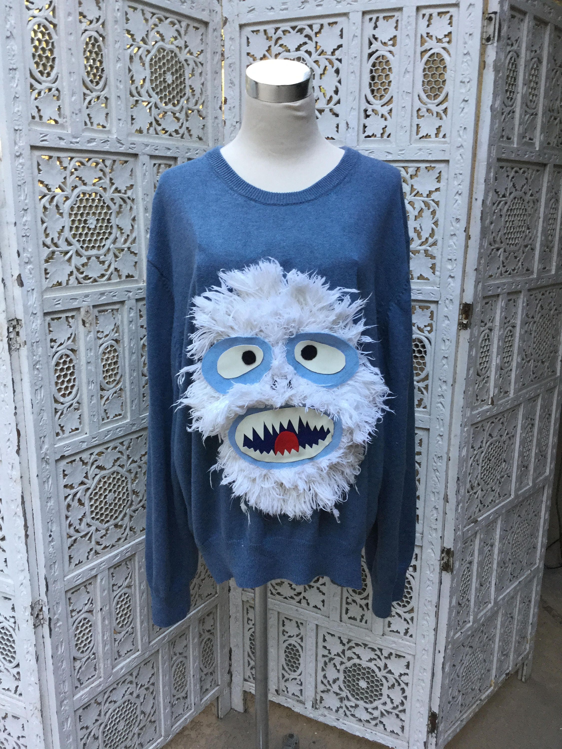 Ugliest Ugly Xmas Yeti Sweater Abominable Christmas OOAK Bumble Snowman Size XXL Shaggy Beast This One is A Winner Etsy