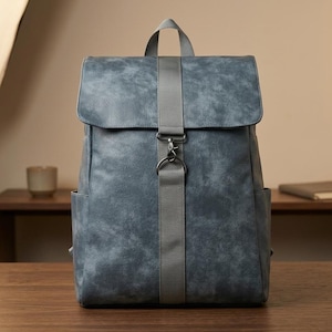 Rucksack aus Kunstleder, minimalistischer Reiserucksack, lässiger Unisex-Rucksack, urbaner Reiserucksack, Rucksack aus veganem Leder, Alltagsrucksack