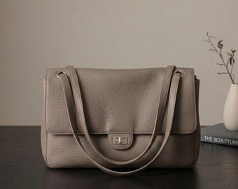 Tasche aus echtem Rindsleder, Schultertasche aus Leder, Umhängetasche für den Alltag, große Ledertasche, Damen-Handtasche aus Rindsleder, Tasche aus echtem Leder