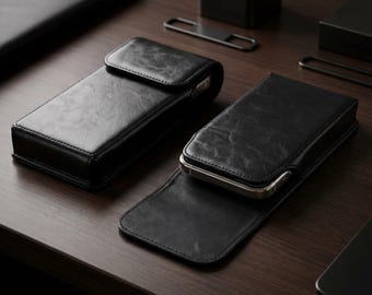 Funda de cuero para teléfono móvil, funda con clip para cinturón, funda tipo libro para teléfono, bolsa vertical para teléfono en la cintura, funda de cuero para teléfono móvil