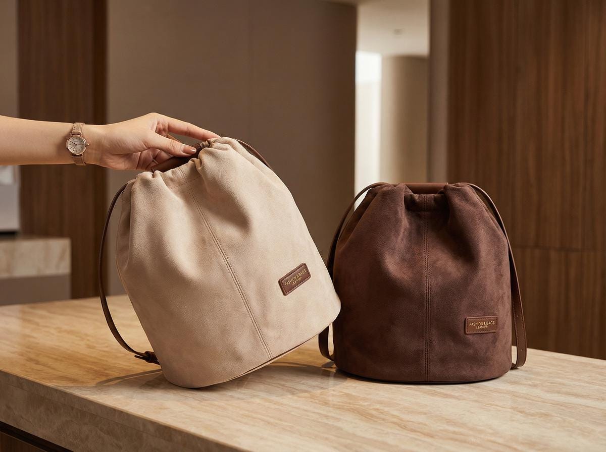 Soft Leather Drawstring Backpack - Etsy