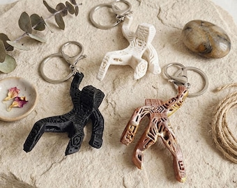 Llavero abstracto de alienígena, colgante de criatura impreso en 3D, llavero de arte futurista, adorno escultórico para bolso