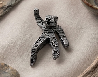 Alien Sculpture Figure, Futuristic Desk Ornament, Sci Fi Collectible Statue, Space Decor