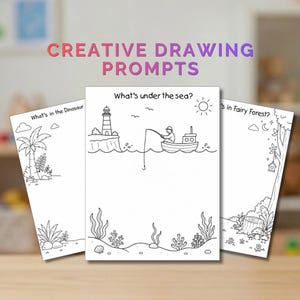 Open-Ended Drawing Prompts for Kids | 9 Printable Imagination Worksheets | Finish the Scene Activity | Creative Thinking PDF image 1