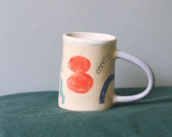 handgemachte Keramik Tasse mit Illustrationen Tasse Cappuccino Kaffee