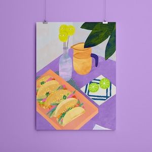 Illustratie Druck von mexikanischen Tacos