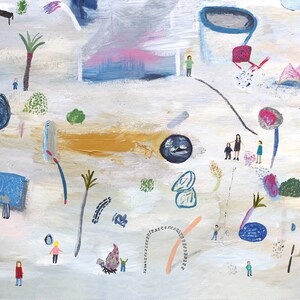 paradise painted poster illustration playground