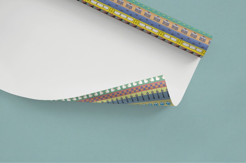 Geschenkpapier mit Berlin Symbolen und Muster
