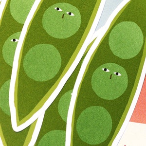Sticker petit pois - Illustration végétarienne amusante