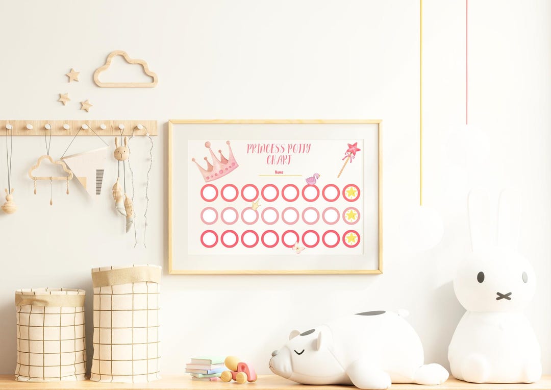 Princess Potty Chart for Girls | Potty Training Reward System (digital ...