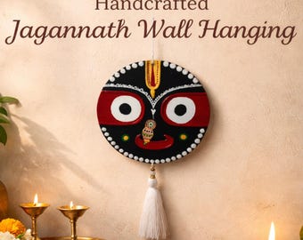 Handcrafted Jagannath Hanging Decor Puri Art Spiritual Indian Handmade Religious Gift Wall | Lippan Art