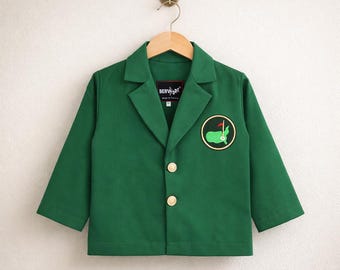 Kids Golf Green Jacket for Toddler Baby Boy Girl, Golf Theme Green Blazer Coat, Golf Coat Kids, Kelly Green Blazer