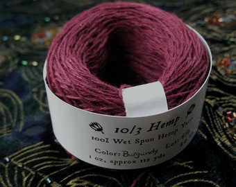 Burgundy 10/3 Hemp Yarn