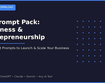 AI Prompts Business Entrepreneurship ChatGPT Claude 15 Expert Prompts Startup Side Hustle Digital Download