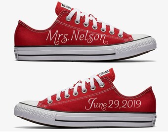 glitter red converse