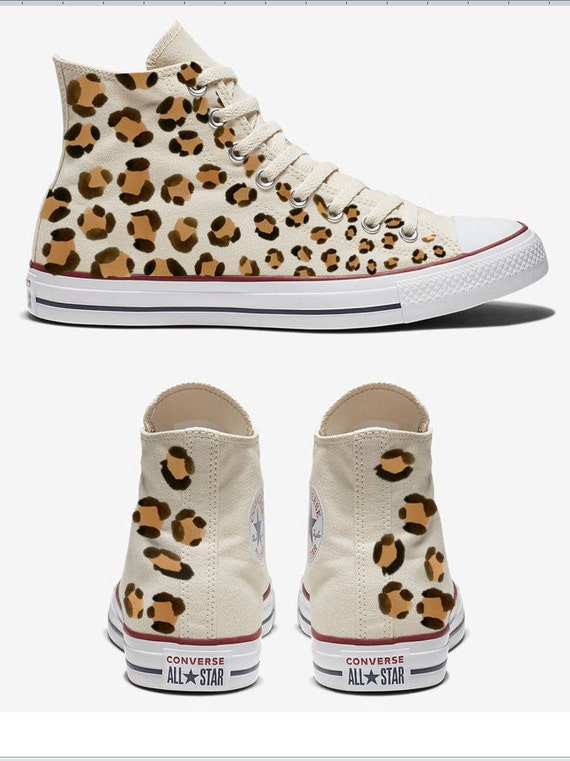 cheetah print high top converse