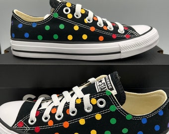 Converse Hand Painted Rainbow Polka Dots - Gay Pride
