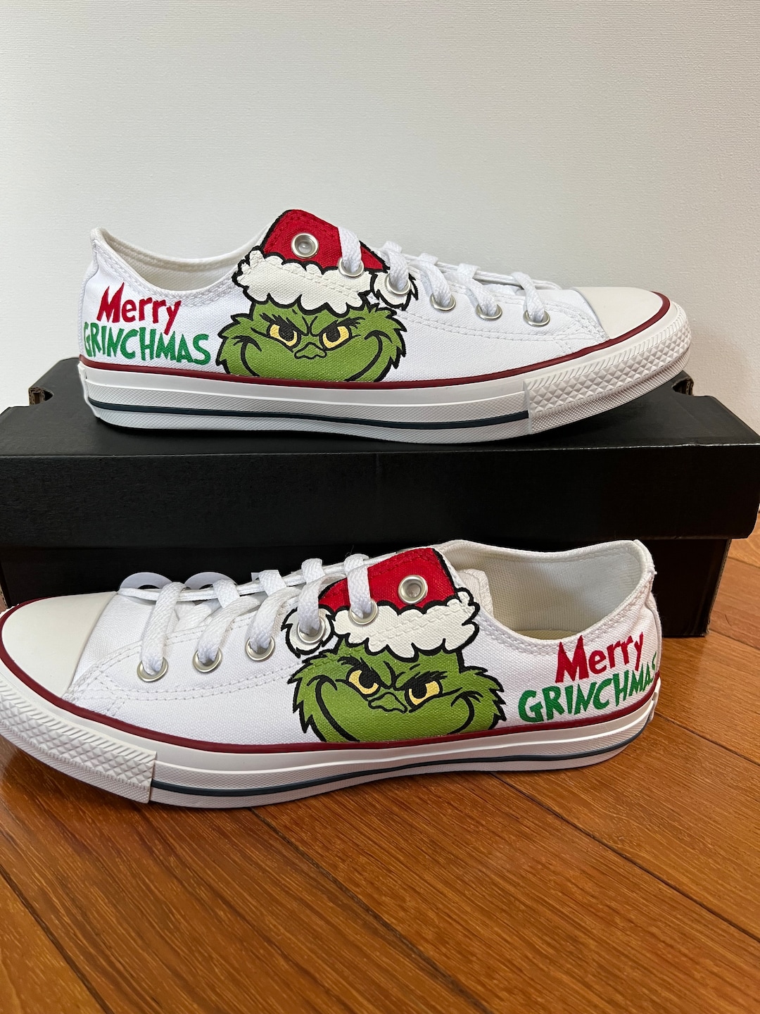 Converse Hand Painted Large Grinch Converse Etsy