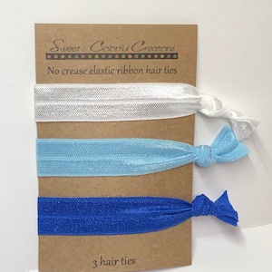 Great Stocking Stuffers - No Crease Hair Ties, Ponytail Holders, Blue Ombre