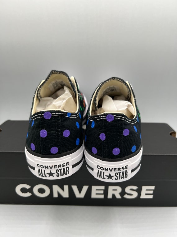 Blue polka dot converse outlet