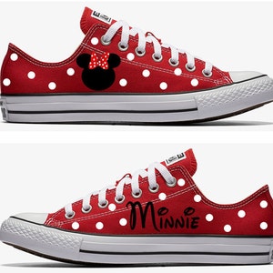 Converse Hand Painted with Minnie Mouse Design image 3