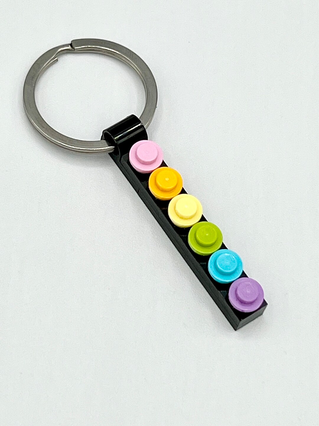 Pastel Rainbow Lego Keychain Single Row - Etsy