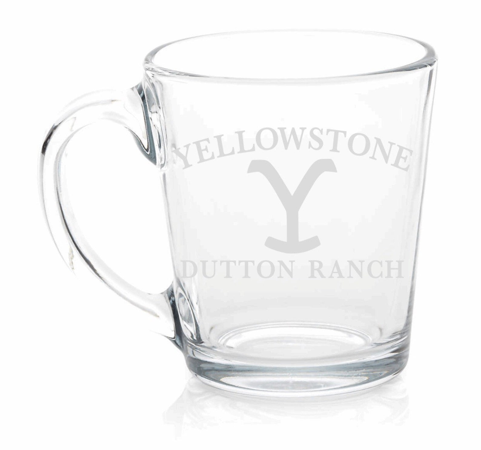 Etched Yellowstone Dutton Ranch Glass Coffee Mug Drinkware Etsy