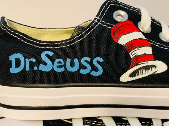 Converse Hand Painted Dr. Seuss the Cat in the Hat and Thing - Etsy Converse Hand Painted Dr. Seuss the Cat in the Hat and Thing - Etsy