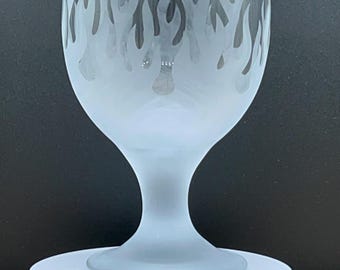 Etched Flames - 16.25 oz. Wine Goblet - Single or Set of 2