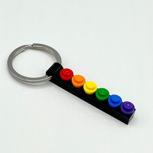 Rainbow Lego Keychain Single Row