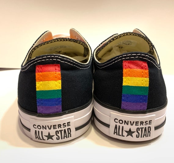 Converse Hand Painted Gay Pride With Rainbow Flag Etsy Canada