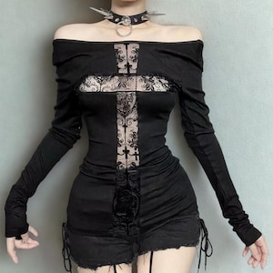 Womens Y2k Laced Long Sleeve Shirt - Etsy