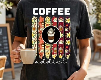 Coffee, Addict, PNG, Bundle, Retro, t-shirt,t-shirt, shirt, tshirt, Grafik, Design, muster, pastell, niedlich, mom, Geschenk, mama, papa (Digitaler Download)