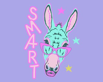 Smart Ass PNG Shirt Design, lustige Esel T-Shirt Grafik, sarkastisches Tier Wortspiel digitale Datei, süßes Sass Shirt Geschenk, Retro Kawaii Tee