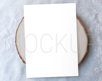 Minimalist Invitation 5x7 Card Mockup | Wedding Invites | Product Display | Digital Download PSD Smart Object
