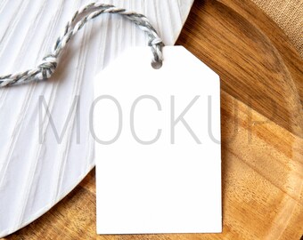 Minimalist Gift Tag Mockup | Luggage Tag Style | Natural Fan Background (Digital Download)